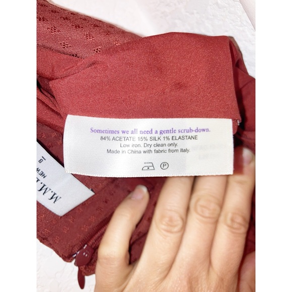 • MM LAFLEUR • Lenox 2.0 Silk Blend Geometric Draped MIDI Skirt SZ: 8 - Picture 5 of 11